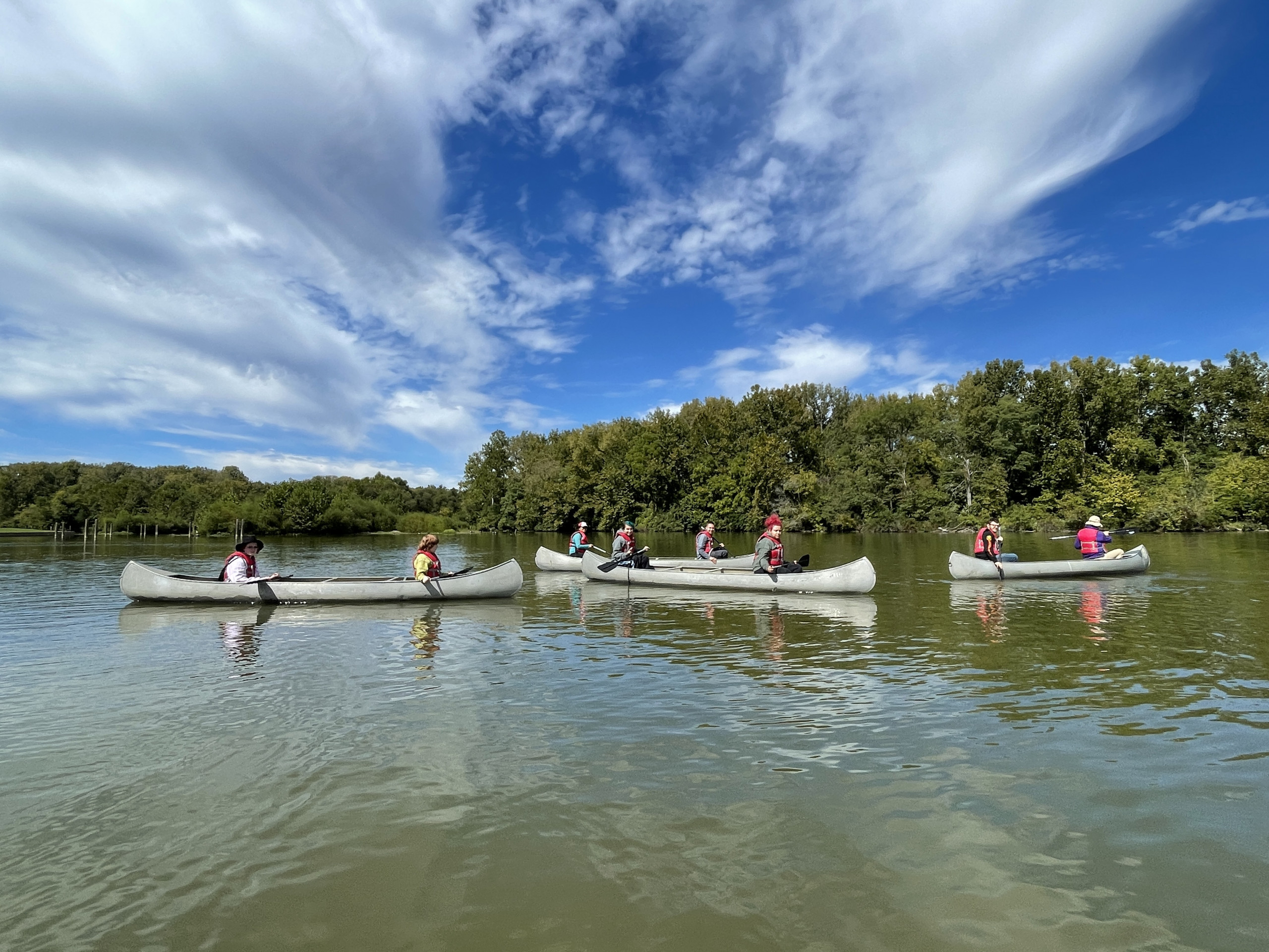 McGuffey students canoeing on a field trip